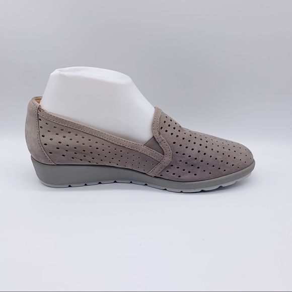 Earth Perforated Slip On Shoes Gray